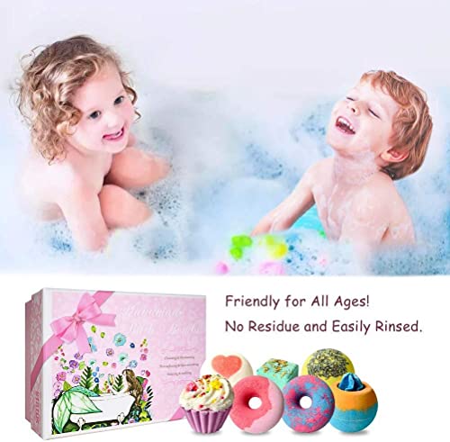 Bath Bombs, 7 Natural Bath Bomb Gift Set, Handmade Bubble Bathbombs for Women Kids, Shea Butter Moisturize, Gifts for Mom Her Girlfriend, Mothers Day Gifts, for Birthday Valentines Christmas