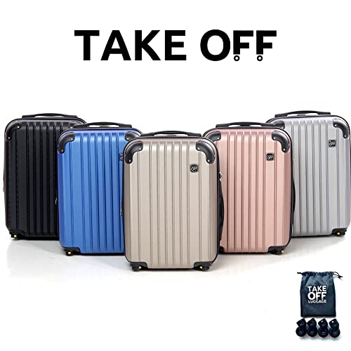 Take OFF Luggage 18-inch Hardshell Carry On Suitcase that Converts into Underseater Luggage Removable Spinner Wheels for Airline Personal Use Requirements 18 x 14 x 8.5 Inches - Black Expandable