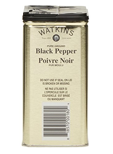 Watkins Gourmet Spice Tin, Pure Ground Black Pepper, 6 oz. Tin, 1-Pack