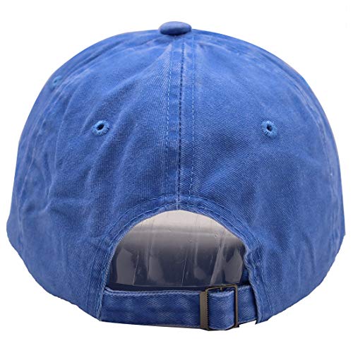 HHNLB Unisex Camping Hair Don t Care 1 Vintage Jeans Baseball Cap Classic Cotton Dad Hat Adjustable Plain Cap (Embroidered Blue 2, One Size)
