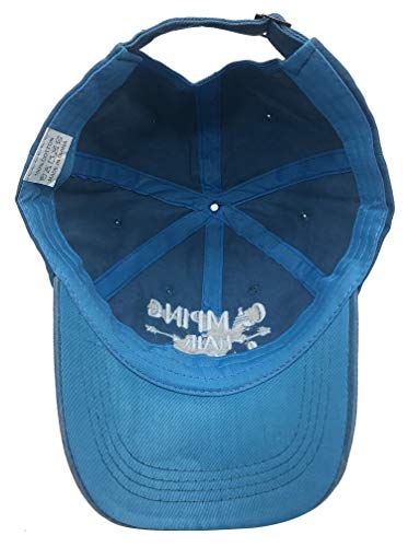 HHNLB Unisex Camping Hair Don t Care 1 Vintage Jeans Baseball Cap Classic Cotton Dad Hat Adjustable Plain Cap (Embroidered Blue, One Size)