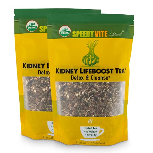 SpeedyVite Kidney Bladder LifeBoost Tea Herbal Supplement Organic Cleanses & Supports Urinary Tract Health - Marshmallow Root Dandelion Leaf Goldenrod Juniper Hydrangea +More Natural Detox