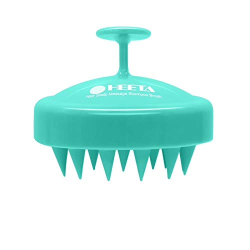 Heeta Hair Scalp Massager, Wet and Dry Shampoo Brush Scalp Massage Brush with Soft Silicone Rubber Hair Brush for Women, Men, Pet (Green)