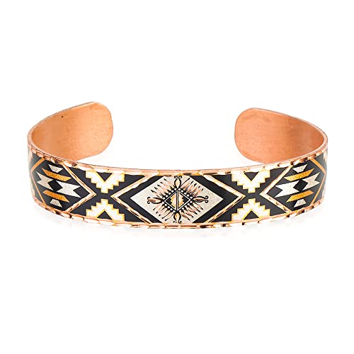 Sunburst Native American Inspired Copper Cuff Bracelets