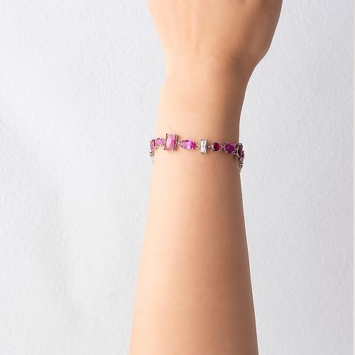Pink Gemstone Bracelet for Women - Multi Stone Jewelry