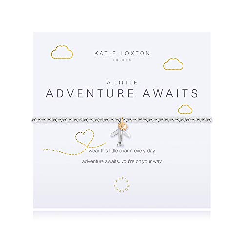 Airplane Silver Charm Bangle Bracelet - Katie Loxton