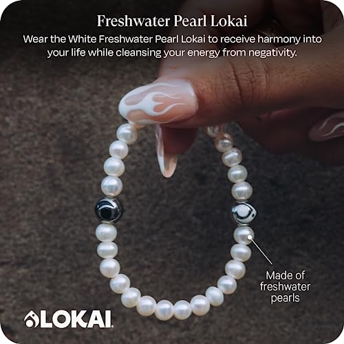 Lokai Beaded Bracelet with Freshwater Pearl - White