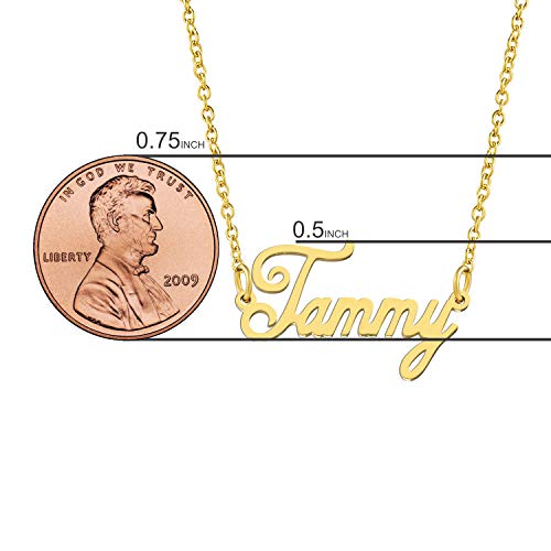 KISPER Personalized 18K Gold Name Pendant Necklace