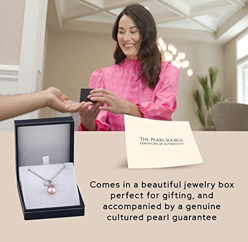 The Pearl Source Freshwater Pearl Pendant Sydney Necklace for Women - 925 Sterling Silver