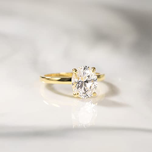 EAMTI Oval Cut CZ Engagement Ring - Size 4.5