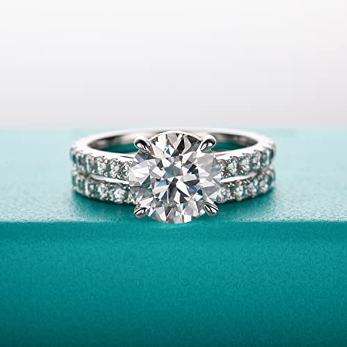 Moissanite Wedding Band & Engagement Ring Set