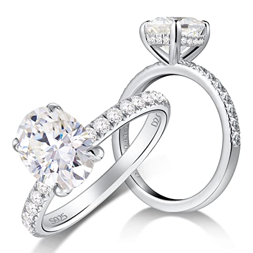 Moissanite Oval Cut Engagement Ring - Size 6