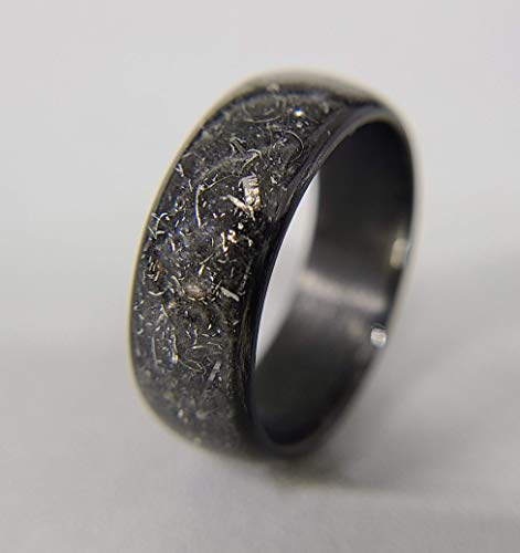 Gibeon Meteorite Inlay Carbon Fiber Wedding Band