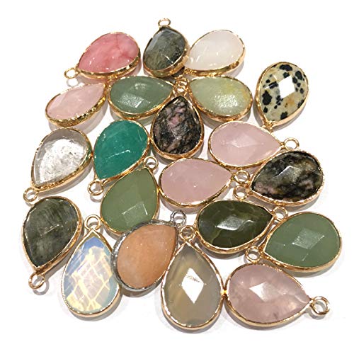 Waterdrop-shaped Natural Stone Pendants for Jewelry Crafting