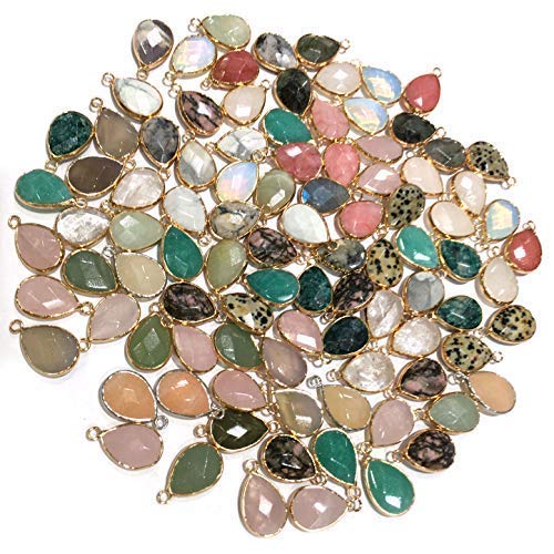 Waterdrop-shaped Natural Stone Pendants for Jewelry Crafting