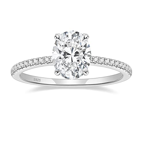 Elegant Oval Cut CZ Engagement Rings - Size 5