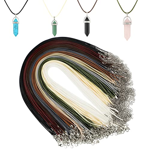 Assorted Color Waxed Necklace Cord with Clasp