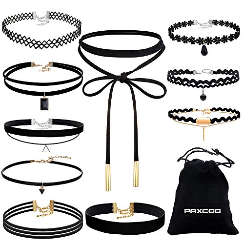 Black Velvet Choker Necklaces for Women and Girls