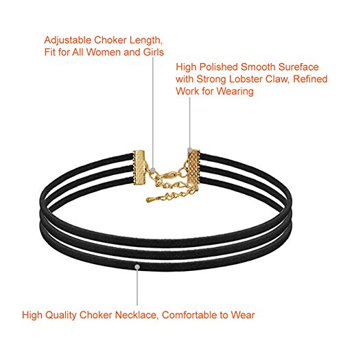 Black Velvet Choker Necklaces for Women and Girls