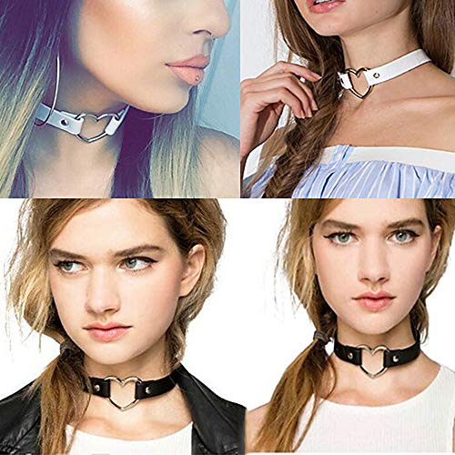 Love Heart Gothic Choker Necklace - Black