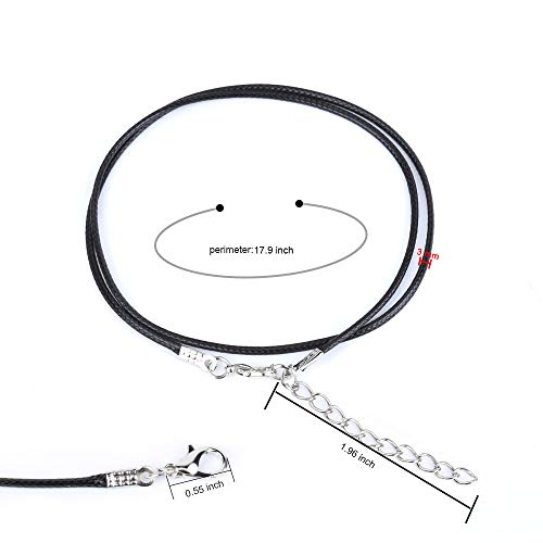 YGDZ 100pcs 1.5mm Black Leather Necklace Cord
