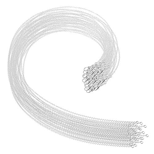 Bulk Silver Plated Necklace Chains - 30 Pack