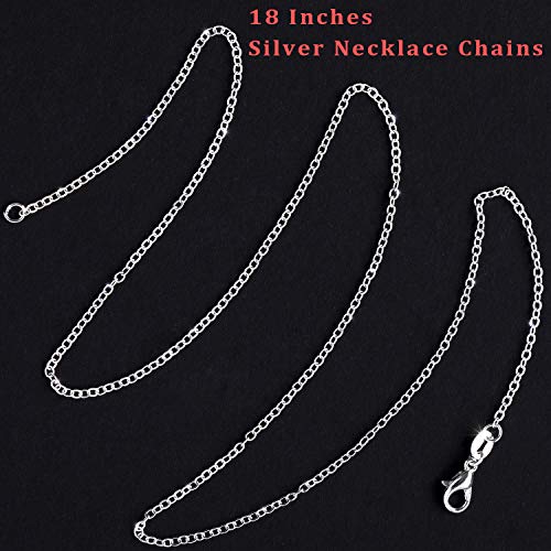 SANNIX 50 Pack Silver Plated Necklace Chains, 18 Inches