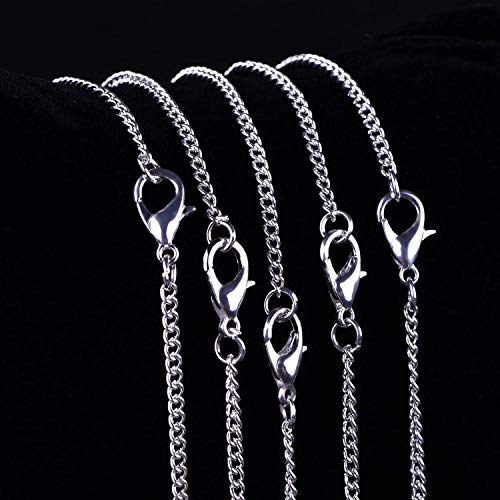 Iron Chain Necklaces with Lobster Clasp (12 Pack)