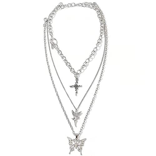 Dainty Punk Chunky Chain Necklace Set with Pendant