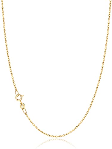 Jewlpire 18k Over Gold Chain Necklace for Women Girls, 1.2mm Cable Chain Gold Chain for Women Sturdy & Shiny Women's Chain Necklaces, 18 Inches