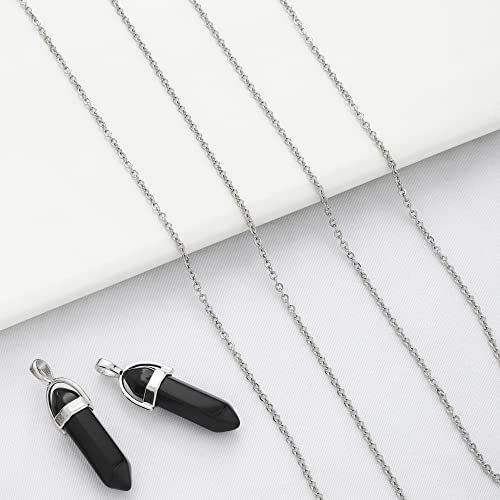 24 Pcs 20" 2mm Stainless Steel Necklace Link Cable Chain Lobster Clasp Bulk for DIY Jewelry Making Supplies Accessories