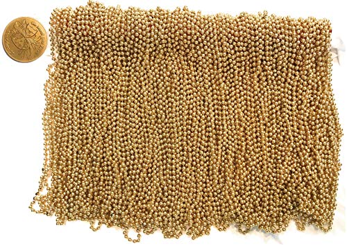 Mardi Gras Gold Beads - 144 Pieces