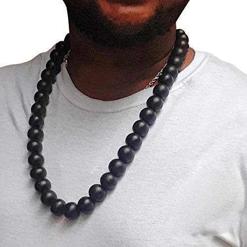 Black Wood Bead Necklace: Handmade Hip Hop Jewelry