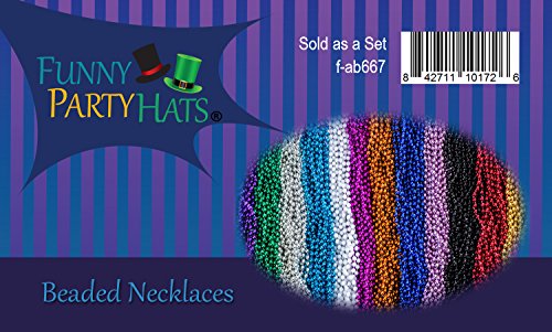 Mardi Gras Beads Necklace Set (Colorful, 144 Pc)