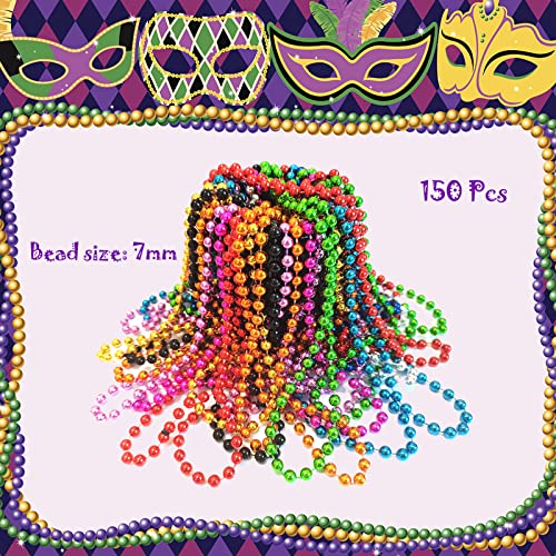 Mardi Gras Beads Necklaces - 150Pcs, Multi-Colors, 33Inch