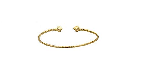 10K Yellow Gold West Indian Bangle with Pointy Ends