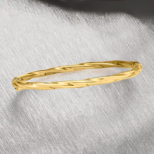 Italian 14kt Yellow Gold Oval Twisted Bangle Bracelet