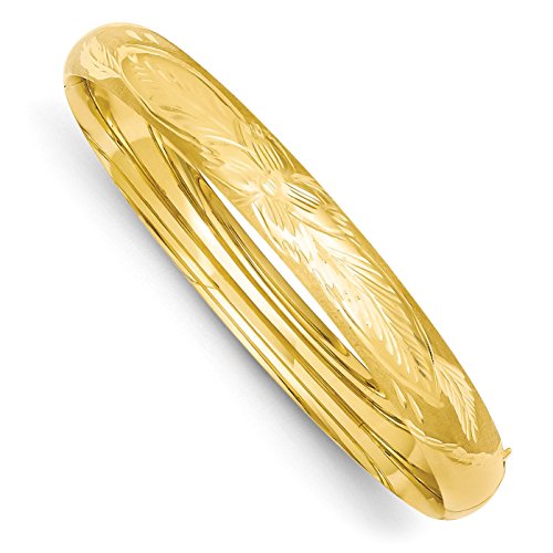 14k Gold Florentine Engraved Bangle Bracelet
