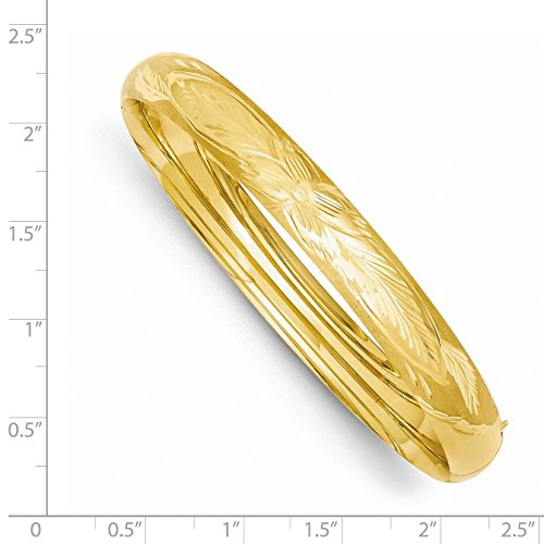 14k Gold Florentine Engraved Bangle Bracelet