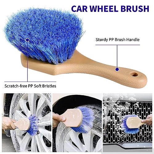 9pcs Car Wash Brush Kit with Microfiber Towels
