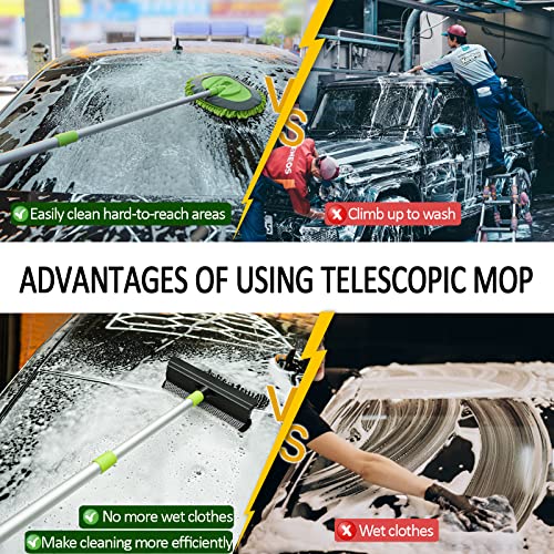 29Pcs Car Wash Kit with Extendable Brush Mop & Window Scraper