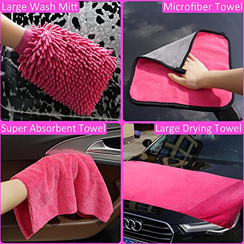 29Pcs Car Wash Kit with Extendable Brush Mop & Window Scraper
