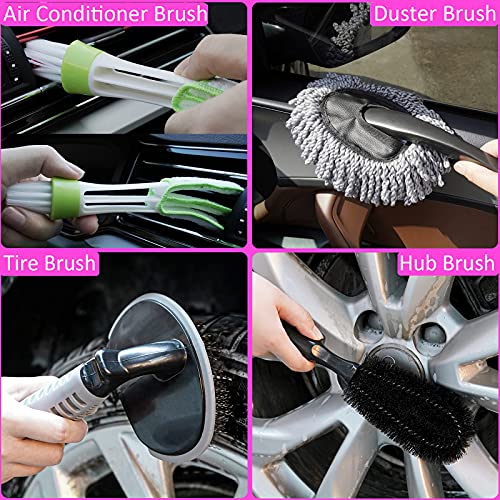 29Pcs Car Wash Kit with Extendable Brush Mop & Window Scraper
