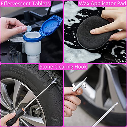 29Pcs Car Wash Kit with Extendable Brush Mop & Window Scraper