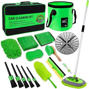 17Pcs Car Wash Kit: Brush & Bucket Combo