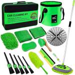 17Pcs Car Wash Kit: Brush & Bucket Combo