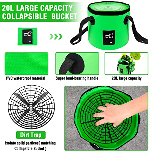 17Pcs Car Wash Kit: Brush & Bucket Combo