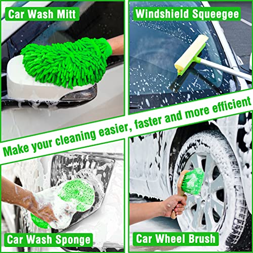 17Pcs Car Wash Kit: Brush & Bucket Combo