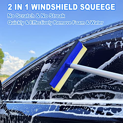 Car Wash Brush Kit with Long Handle, Chenille Head