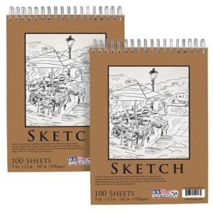 U.S. Art Supply 9x12" Sketch Pad - 2 Pack